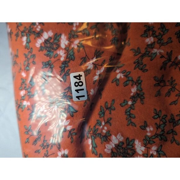 Umgee Long Orange Floral Wrap Short Sleeve Dress Size Medium With Pockets - Picture 13 of 14
